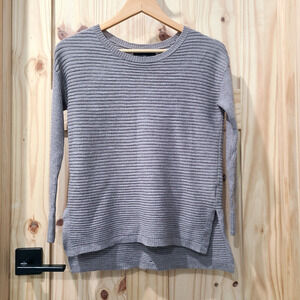 Tahari Merino Wool Blend Ribbed Button Back Knit Sweater Beige Womens Size S